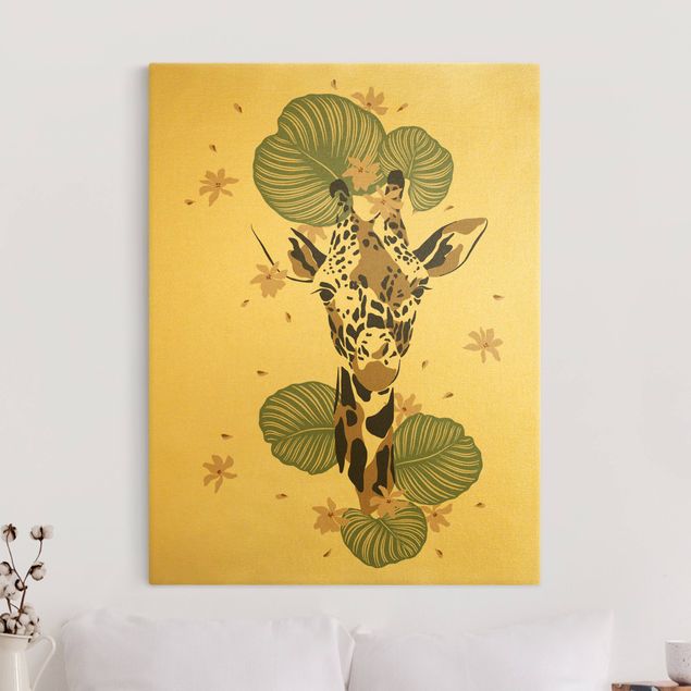 Wanddeko Wohnzimmer Safari Tiere - Portrait Giraffe