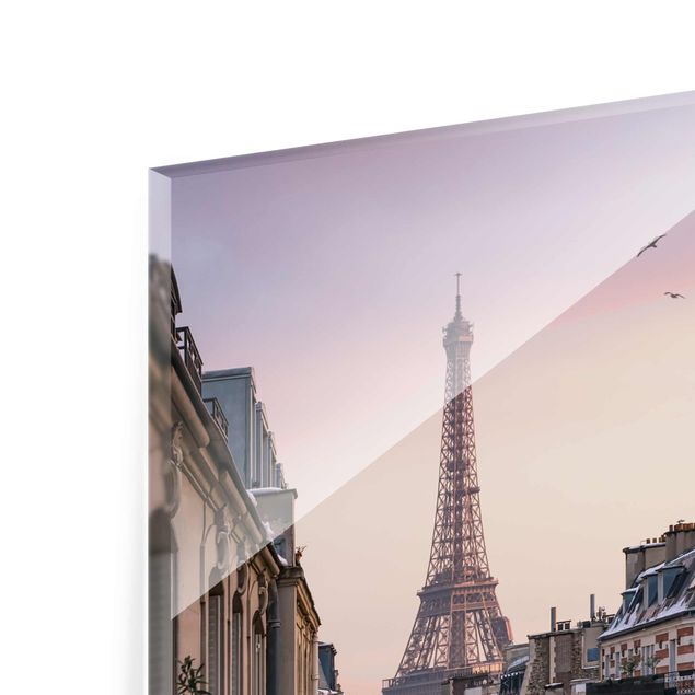 Wanddeko Esszimmer Eiffelturm bei Sonnenuntergang