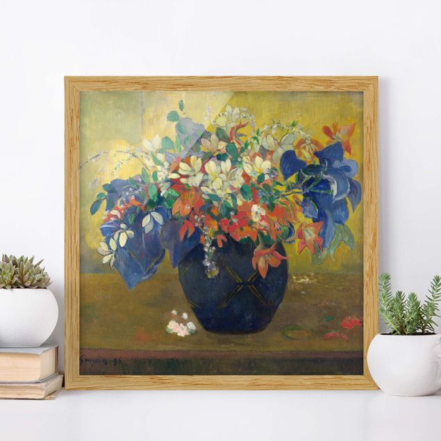 Wanddeko bunt Paul Gauguin - Vase mit Blumen