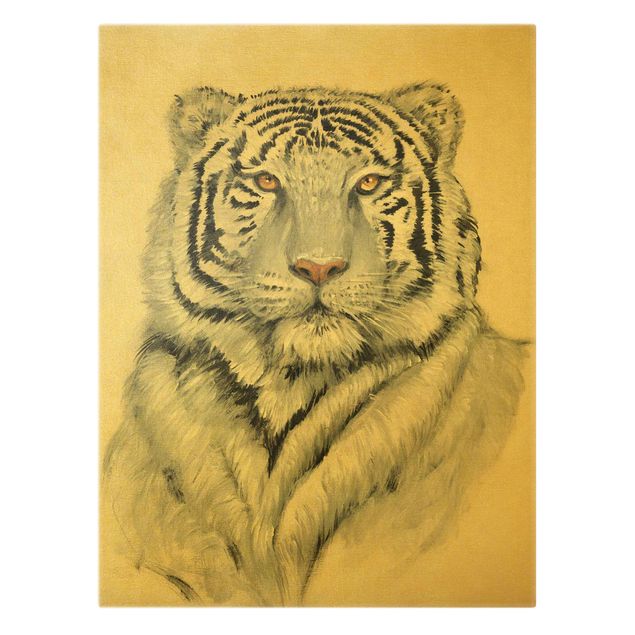 Tiger Bilder auf Leinwand Portrait Weißer Tiger II