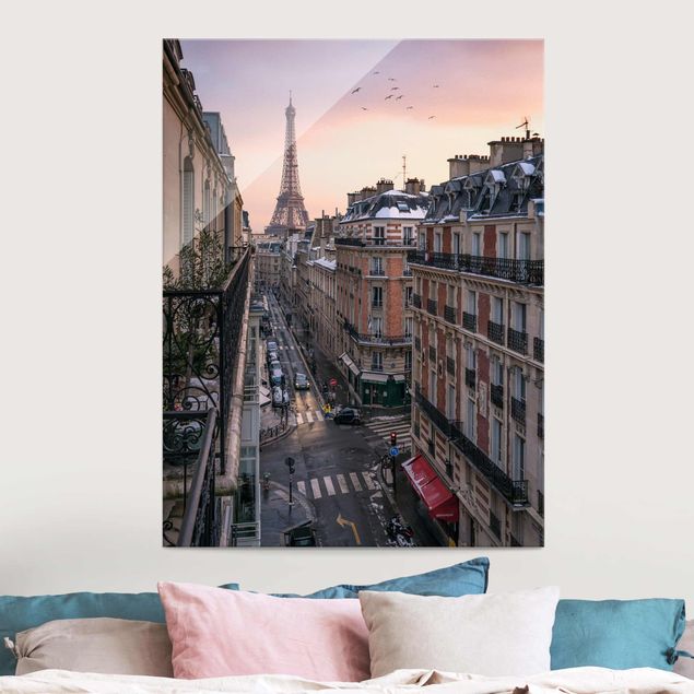 Wohndeko Architektur Eiffelturm bei Sonnenuntergang