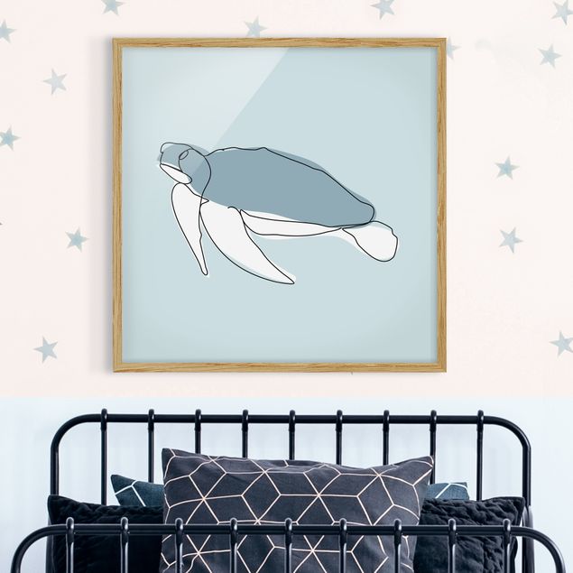 Babyzimmer Deko Schildkröte Line Art