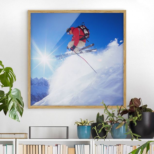 Wanddeko Wohnzimmer Skisprung