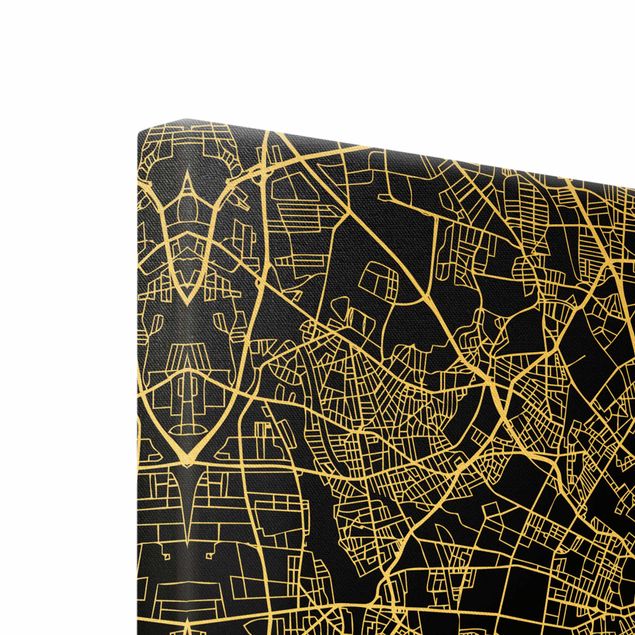 Wanddeko über Bett Stadtplan Kopenhagen - Klassik Schwarz