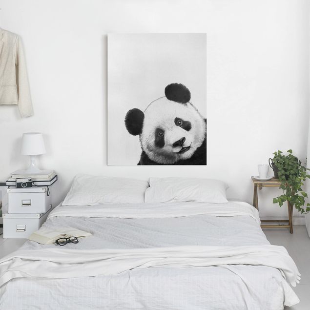 Wandbilder Bären Illustration Panda Schwarz Weiß Malerei