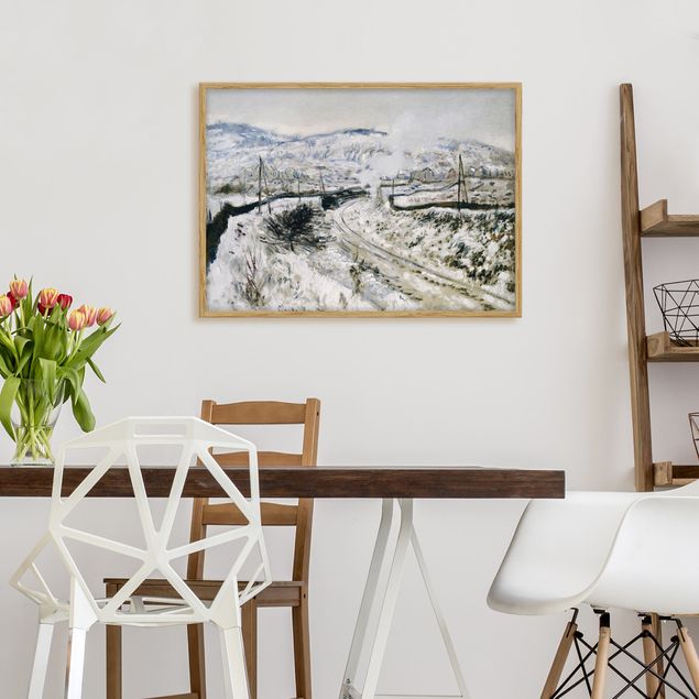 Wanddeko Schlafzimmer Claude Monet - Zug im Schnee