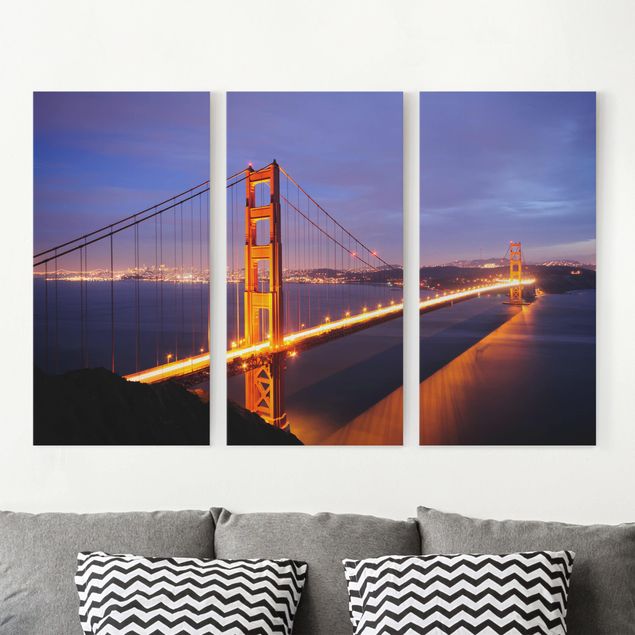 Wanddeko Wohnzimmer Golden Gate Bridge bei Nacht
