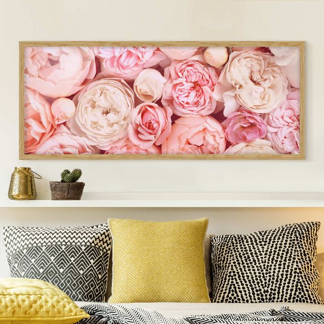 Wanddeko Wohnzimmer Rosen Rosé Koralle Shabby