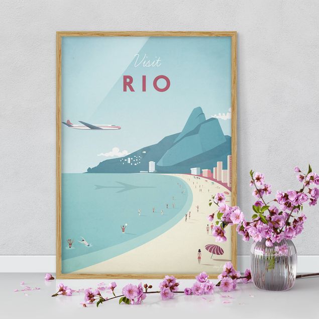 Strandbilder mit Rahmen Reiseposter - Rio de Janeiro