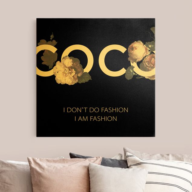 Wanddeko Büro COCO - I don´t do fashion Rosen Schwarz