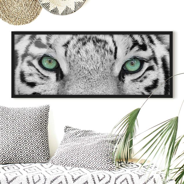 Wanddeko Wohnzimmer Weißer Tiger