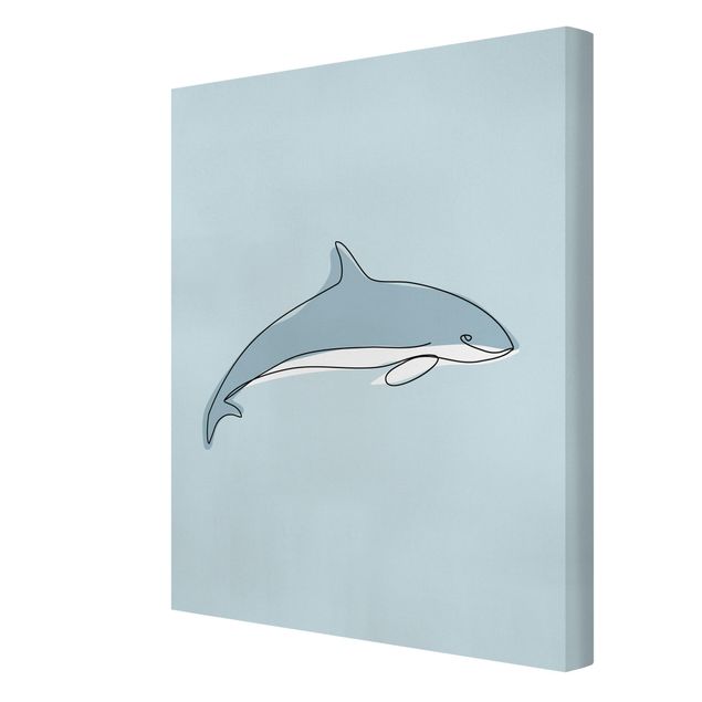 Wanddeko Büro Delfin Line Art
