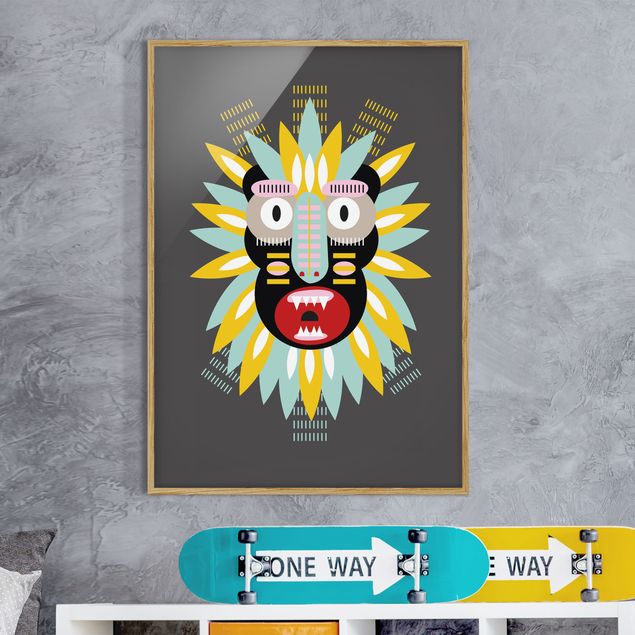 Deko Kinderzimmer Collage Ethno Maske - King Kong