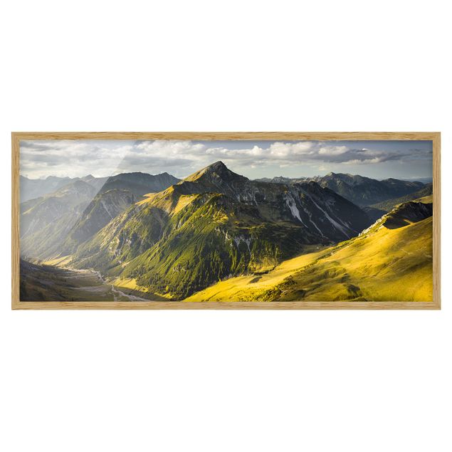Wanddeko Esszimmer Berge und Tal der Lechtaler Alpen in Tirol