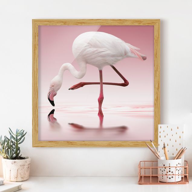 Wanddeko Wohnzimmer Flamingo Dance