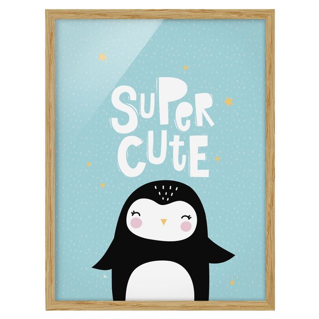 Wanddeko Babyzimmer Super Cute Pinguin