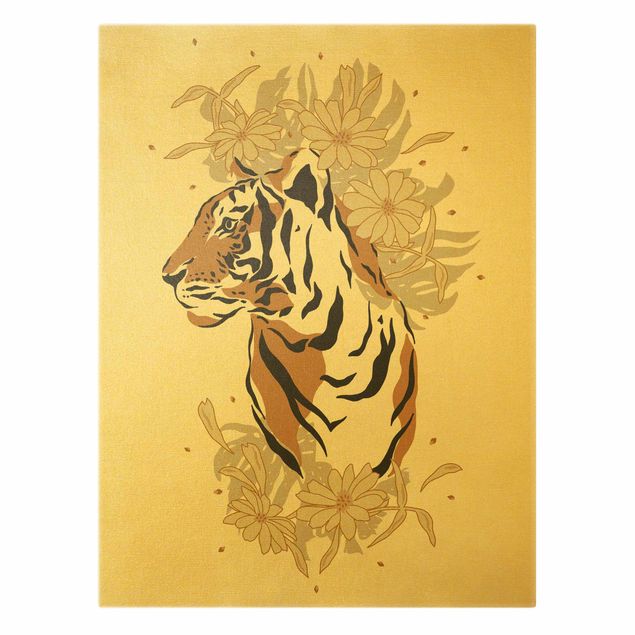 Wanddeko über Sofa Safari Tiere - Portrait Tiger