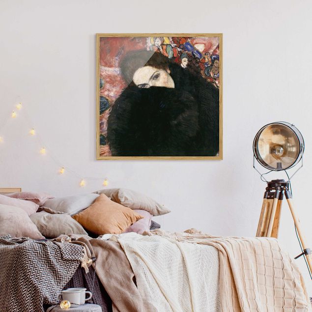 Wanddeko Schlafzimmer Gustav Klimt - Dame mit Muff