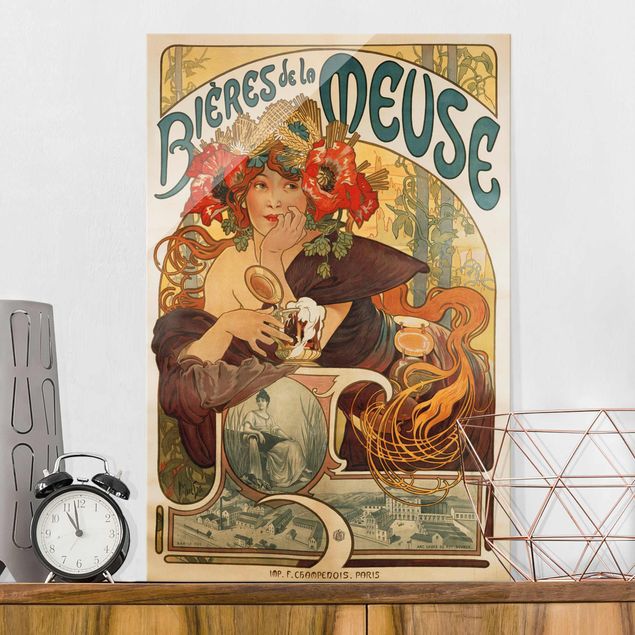 Wanddeko Treppenhaus Alfons Mucha - Plakat für La Meuse Bier