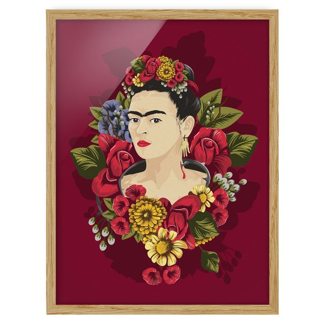 Wanddeko Flur Frida Kahlo - Rosen
