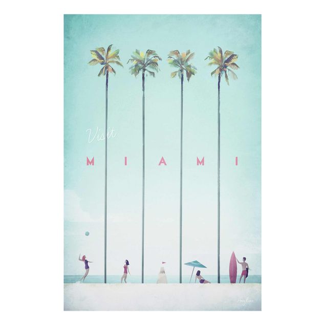 Wanddeko Jugendzimmer Reiseposter - Miami