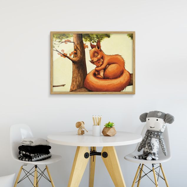 Wanddeko Büro Einhörnchen Mama
