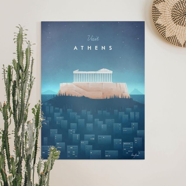 Wanddeko blau Reiseposter - Athen