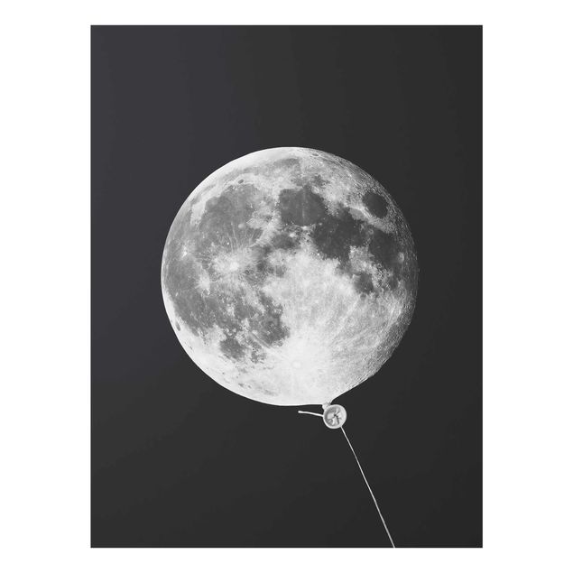 Wanddeko Esszimmer Luftballon mit Mond