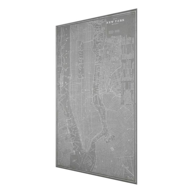 Wanddeko Esszimmer Vintage Stadtplan New York Manhattan