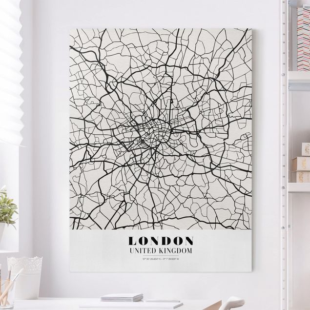 Wanddeko Wohnzimmer Stadtplan London - Klassik