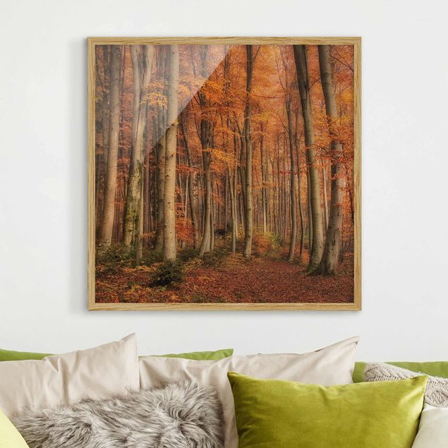 Wanddeko Wohnzimmer Herbstspaziergang