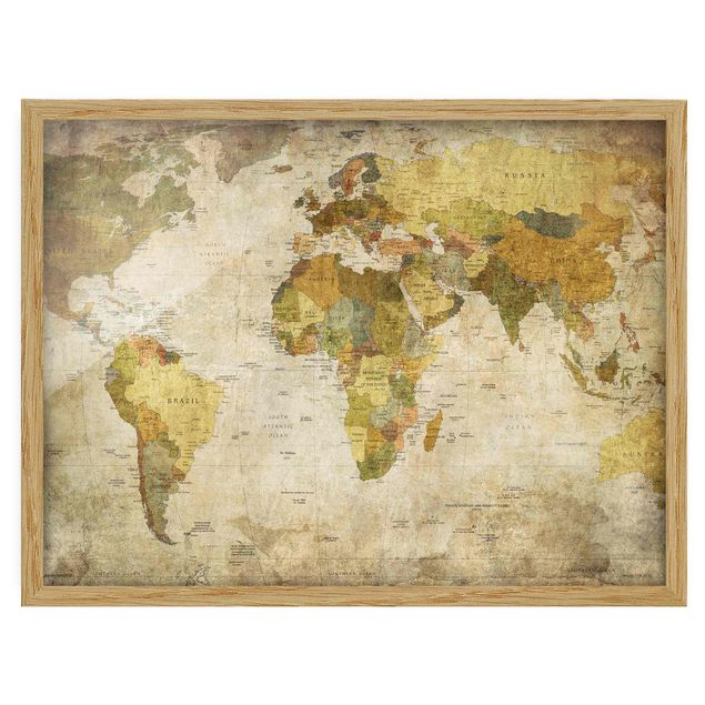 Wanddeko Esszimmer Weltkarte