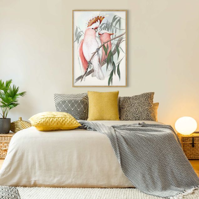 Wanddeko Schlafzimmer Pastell Papageien I