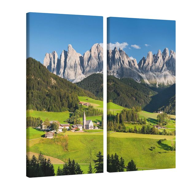 Wanddeko Esszimmer Geislerspitzen in Südtirol