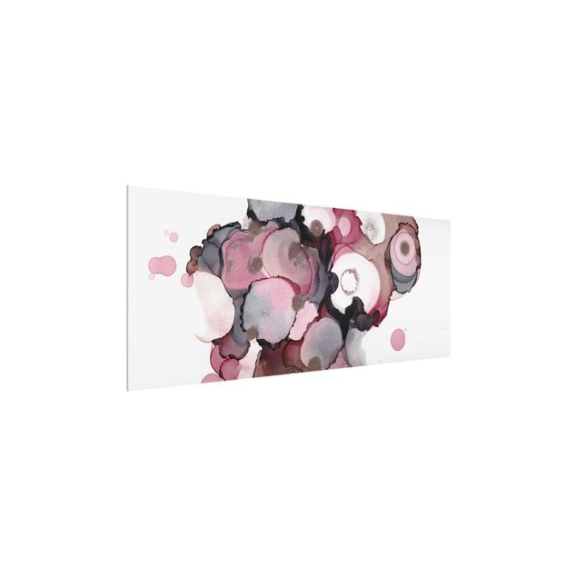 Wanddeko Büro Pink-Beige Tropfen mit Roségold