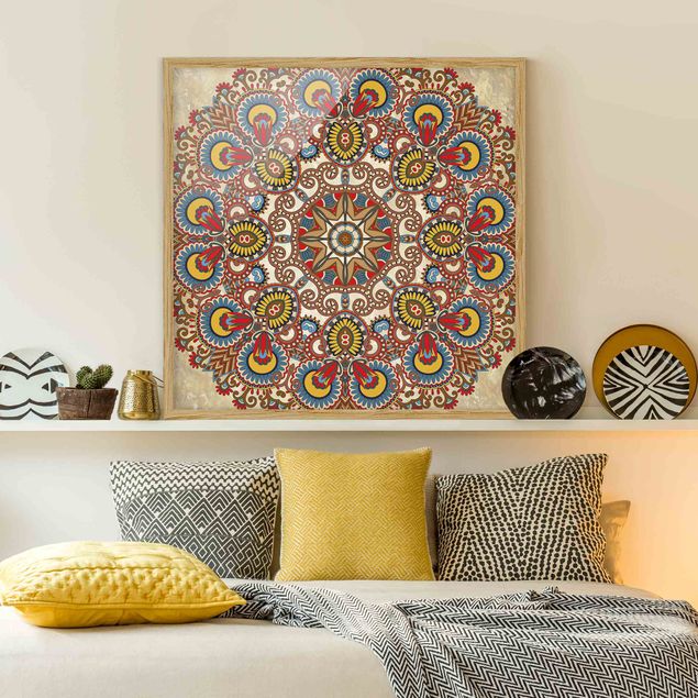 Wanddeko Schlafzimmer Farbiges Mandala