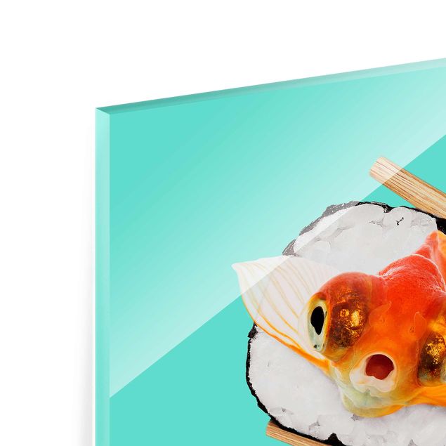 Wanddeko Kulinarisch Sushi mit Goldfisch