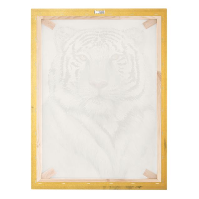 Wanddeko über Sofa Portrait Weißer Tiger II
