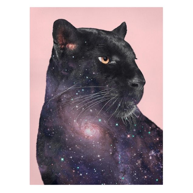 Wanddeko Esszimmer Panther mit Galaxie