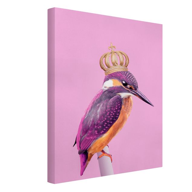 Wanddeko Esszimmer Rosa Eisvogel mit Krone