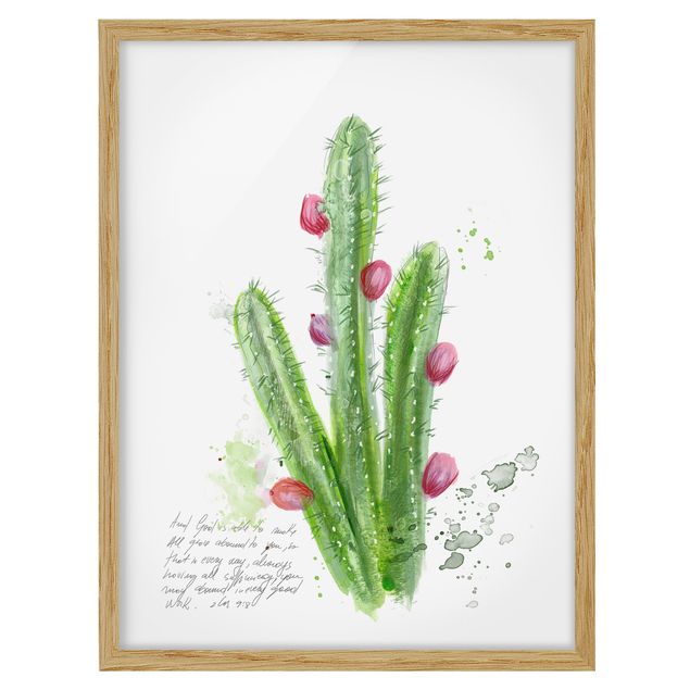 Wanddeko Esszimmer Kaktus mit Bibelvers II