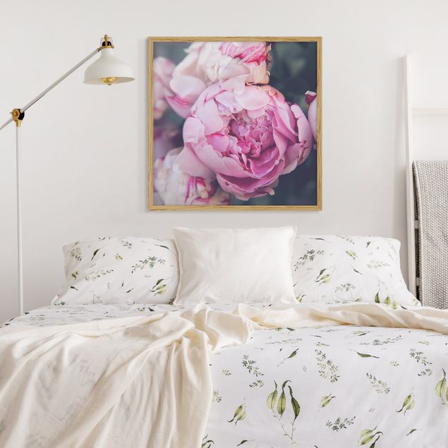 Wanddeko Schlafzimmer Pfingstrosenblüte Shabby
