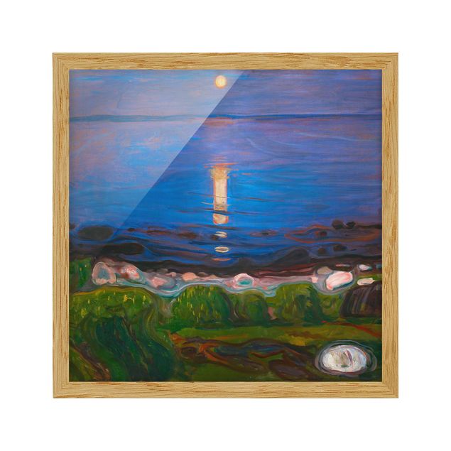 Wanddeko Wohnzimmer Edvard Munch - Sommernacht am Meeresstrand