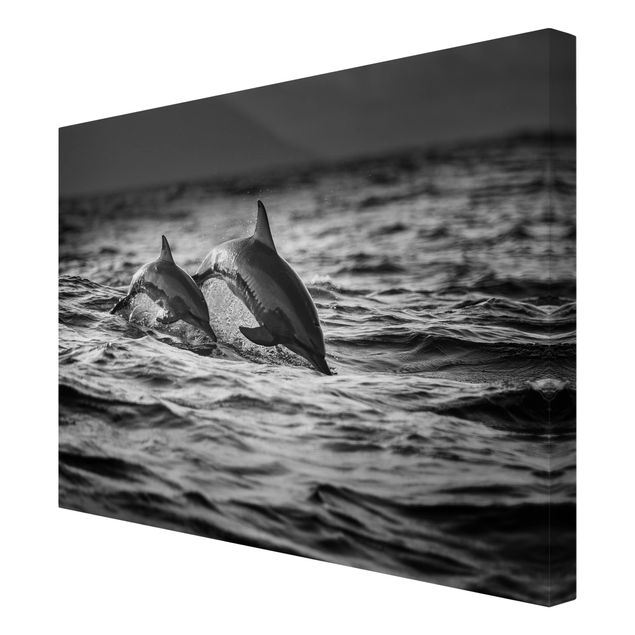 Wanddeko Esszimmer Zwei springende Delfine