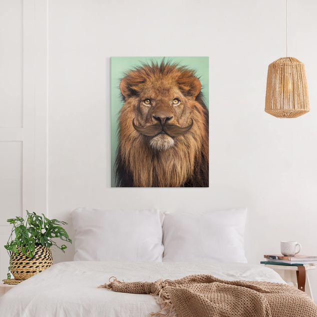 Wanddeko Wohnzimmer Löwe mit Bart