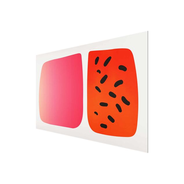 Wanddeko rot Abstrakte Formen - Melone und Rosa
