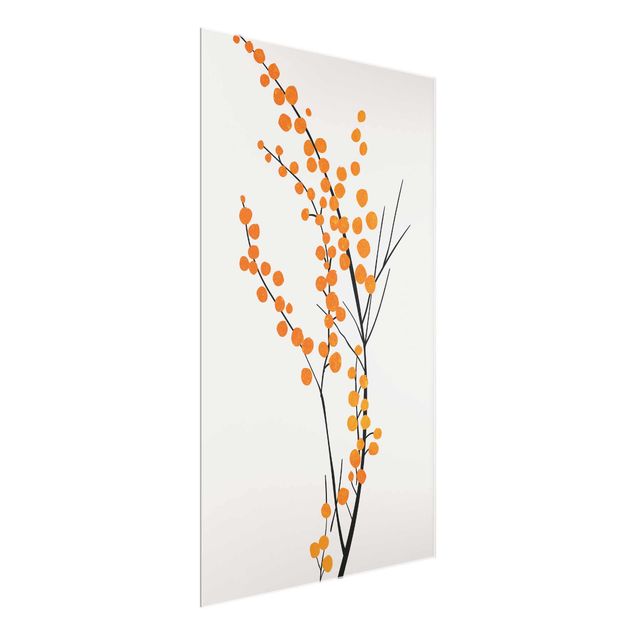 Wanddeko Flur Grafische Pflanzenwelt - Beeren Orange