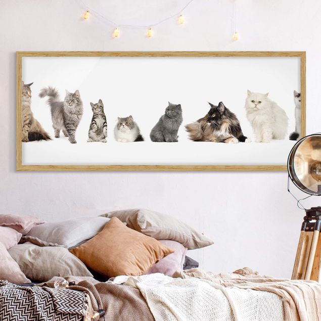 Wanddeko Wohnzimmer Katzenbande