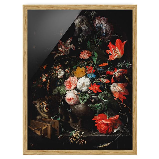 Wanddeko Blume Abraham Mignon - Das umgeworfene Bouquet