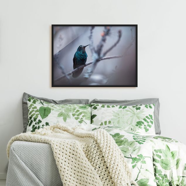Wanddeko Schlafzimmer Kolibri im Winter